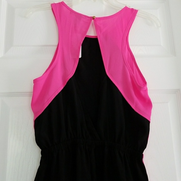 Forever 21 Jumpsuit Pink Black sz M - Picture 2 of 5
